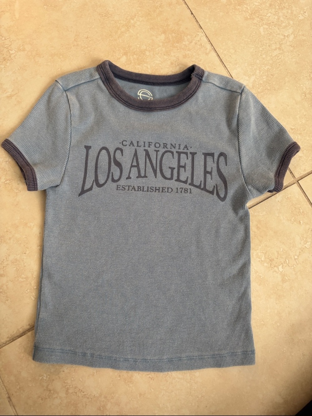 Los Angeles Graphic Baby/Crop Tee - Blue